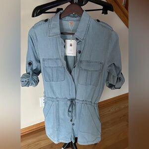 Kwoki Fashion XS jeans romper long or Sleeve.